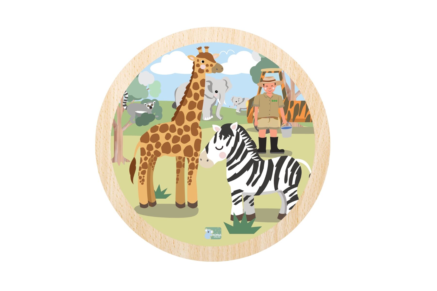 WILD BUDDIES 9PC ROUND JIGSAW PUZZLE FEEDING TIME